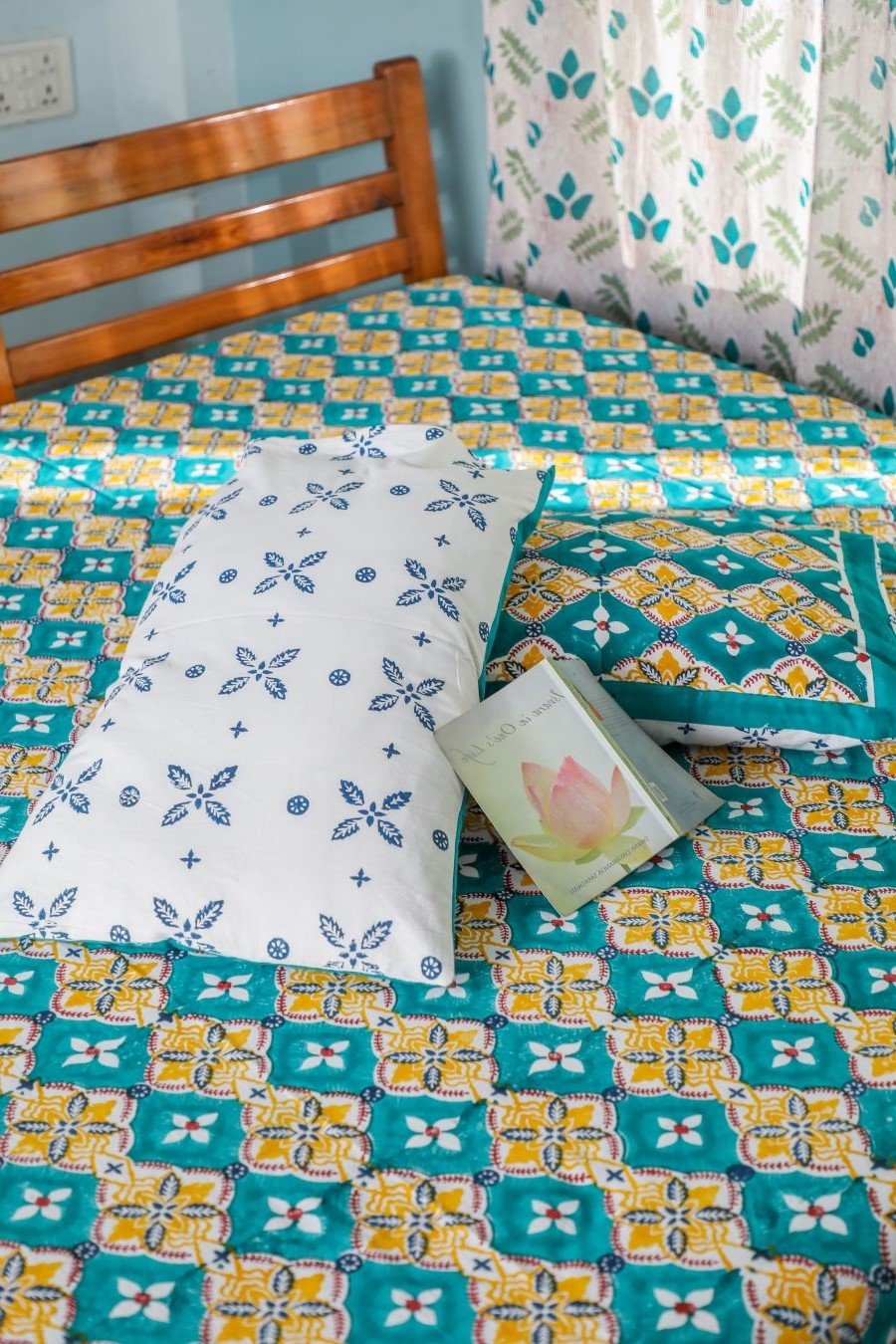 SootiSyahi 'Rainbow Cassata' Handblock Printed Cotton Bedsheet - SootiSyahi