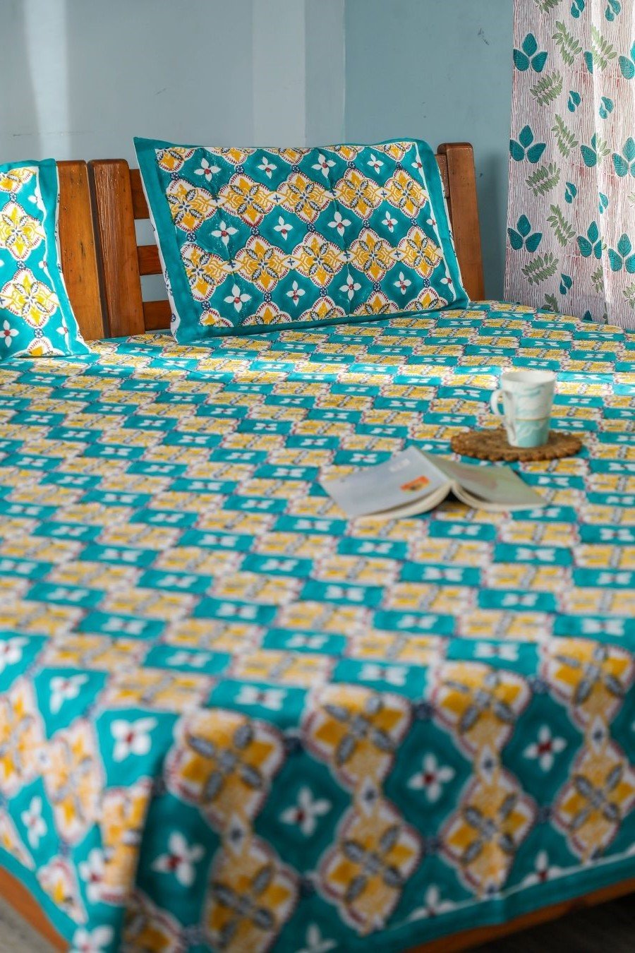 SootiSyahi 'Rainbow Cassata' Handblock Printed Cotton Bedsheet - SootiSyahi