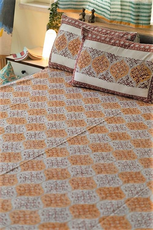 Sootisyahi 'Rivaaz' Handblock Printed Cotton Bedsheet - SootiSyahi