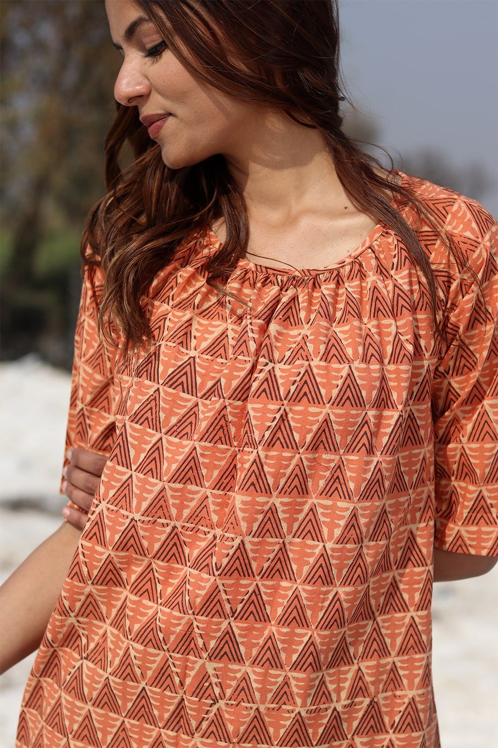 SootiSyahi 'Rustic Fusion' Block Printed Top - SootiSyahi