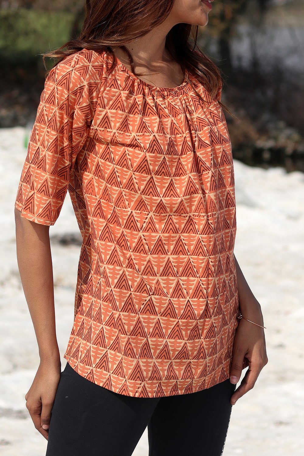 SootiSyahi 'Rustic Fusion' Block Printed Top - SootiSyahi