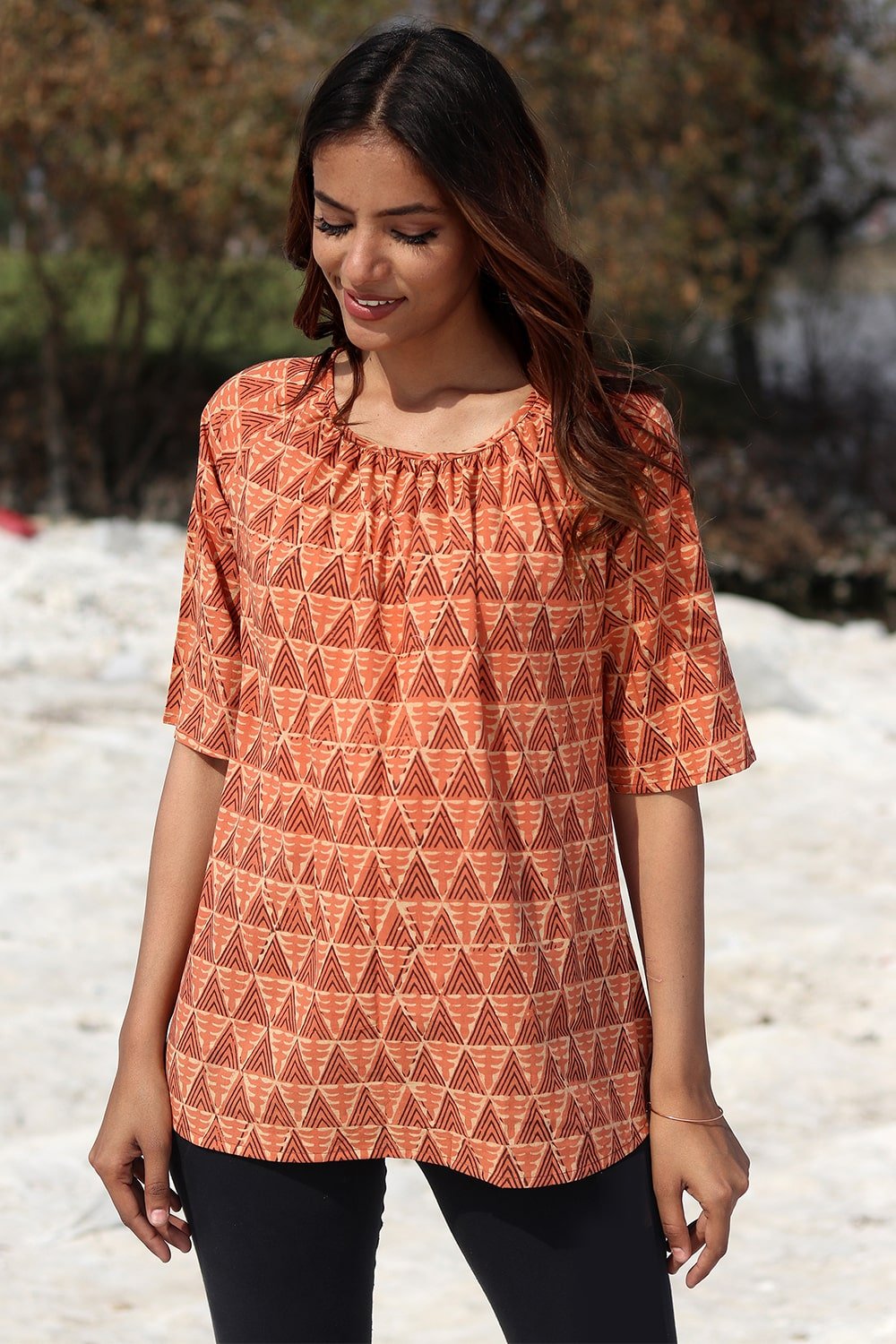 SootiSyahi 'Rustic Fusion' Block Printed Top - SootiSyahi