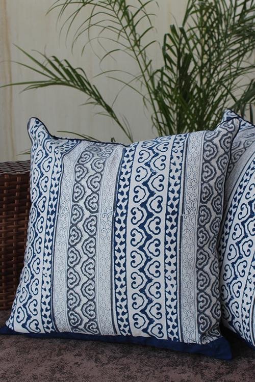 Sootisyahi 'Sacred Patterns' Handblock Printed Cotton Cushion Cover Set - SootiSyahi