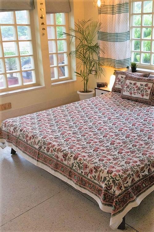 Sootisyahi 'Sangam' Handblock Printed Cotton Bedsheet - SootiSyahi