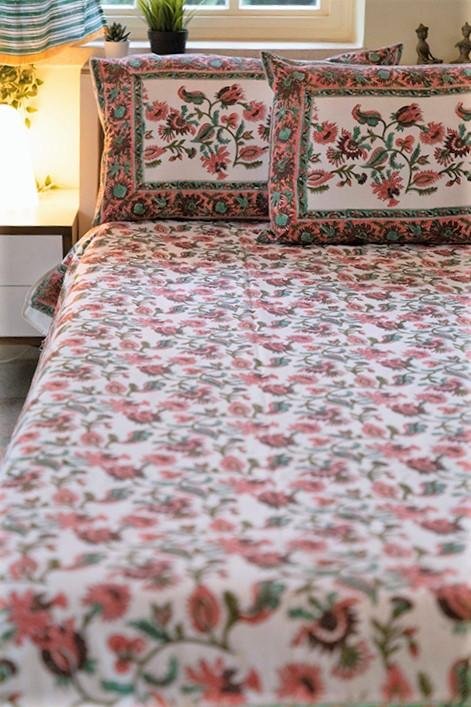 Sootisyahi 'Sangam' Handblock Printed Cotton Bedsheet - SootiSyahi