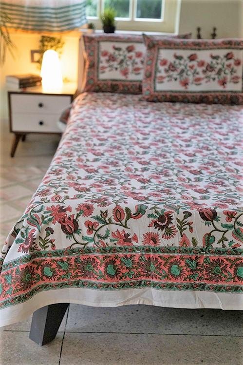 Sootisyahi 'Sangam' Handblock Printed Cotton Bedsheet - SootiSyahi