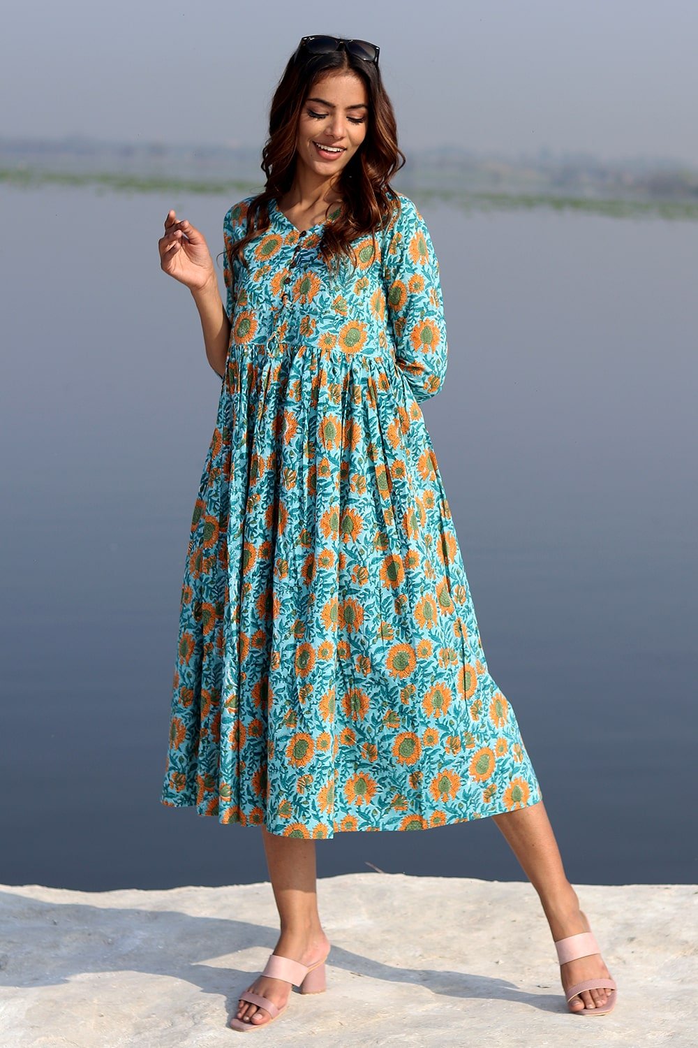 SootiSyahi 'Sky Garden ' Cotton Dress