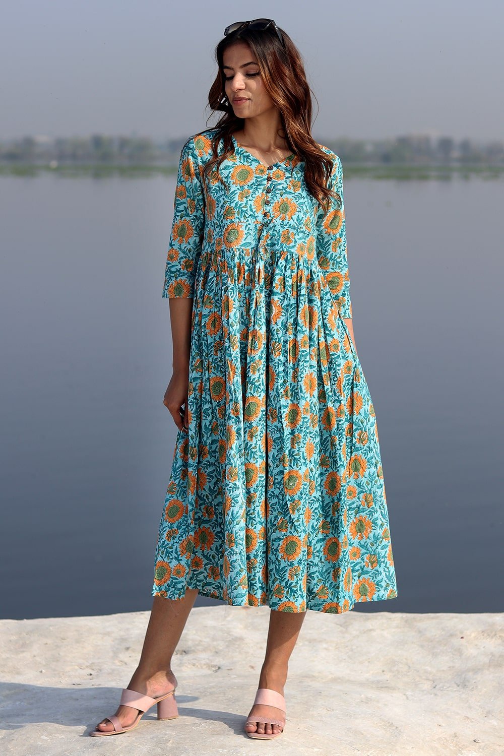 SootiSyahi 'Sky Garden ' Cotton Dress - SootiSyahi