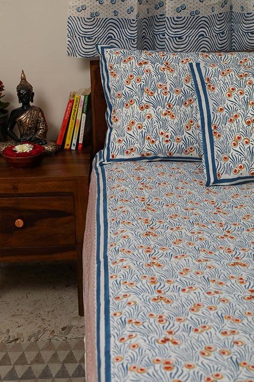 Sootisyahi 'Sparkling Bubbles' Handblock Printed Cotton Bedsheet - SootiSyahi