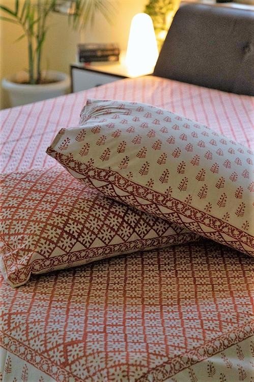 Sootisyahi 'Suhana Agaman' Handblock Printed Cotton Bedsheet - SootiSyahi