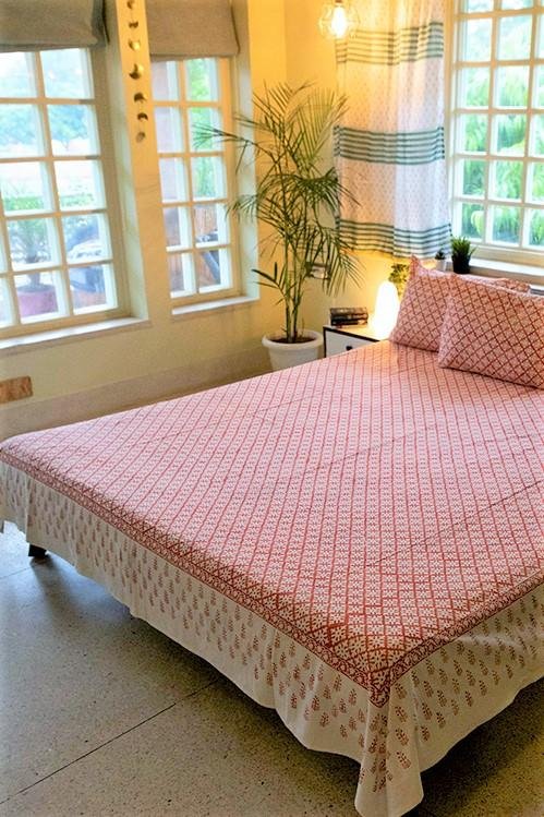 Sootisyahi 'Suhana Agaman' Handblock Printed Cotton Bedsheet - SootiSyahi