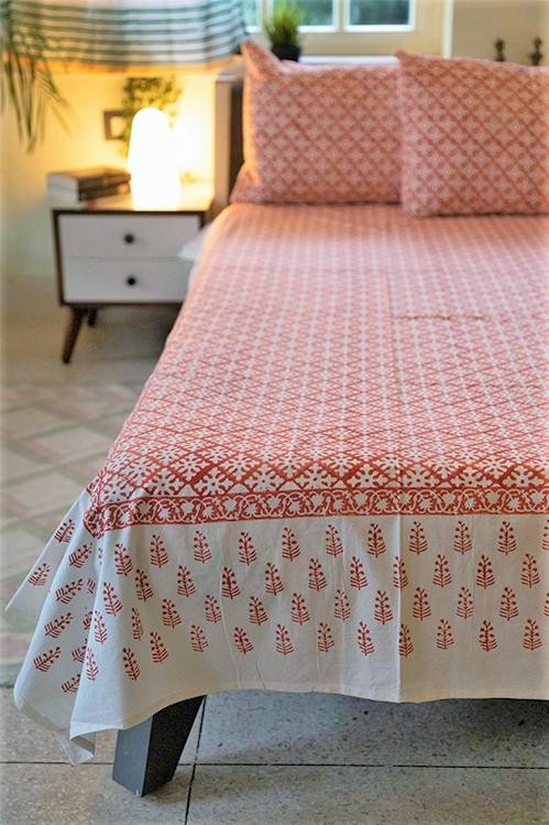Sootisyahi 'Suhana Agaman' Handblock Printed Cotton Bedsheet - SootiSyahi
