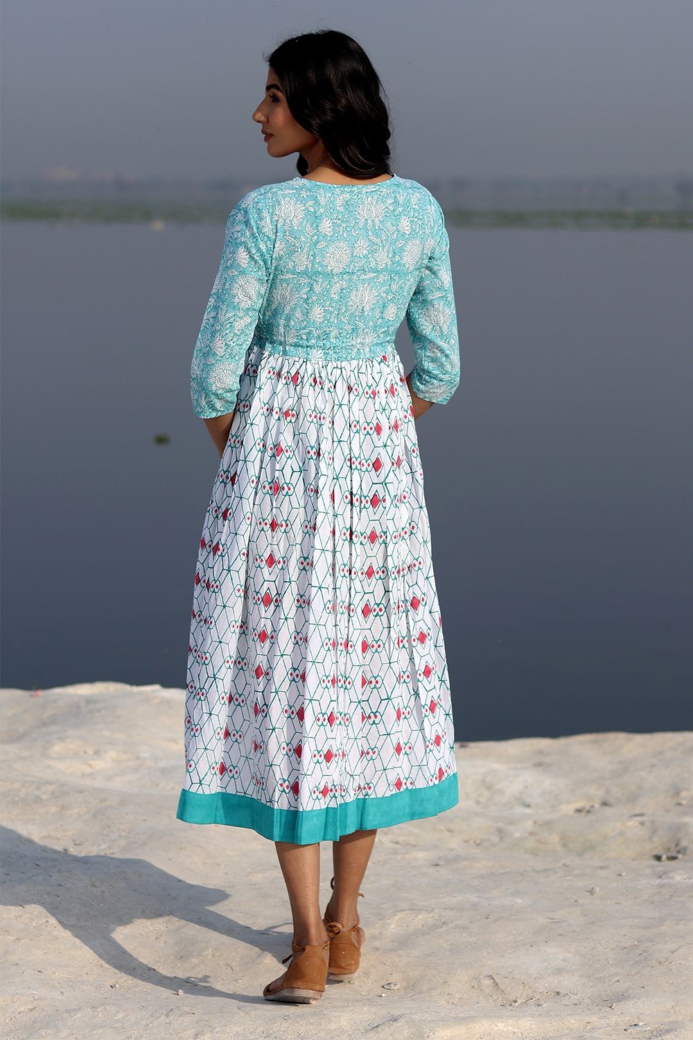 SootiSyahi 'The Geometrical Fusion ' Cotton Dress - SootiSyahi