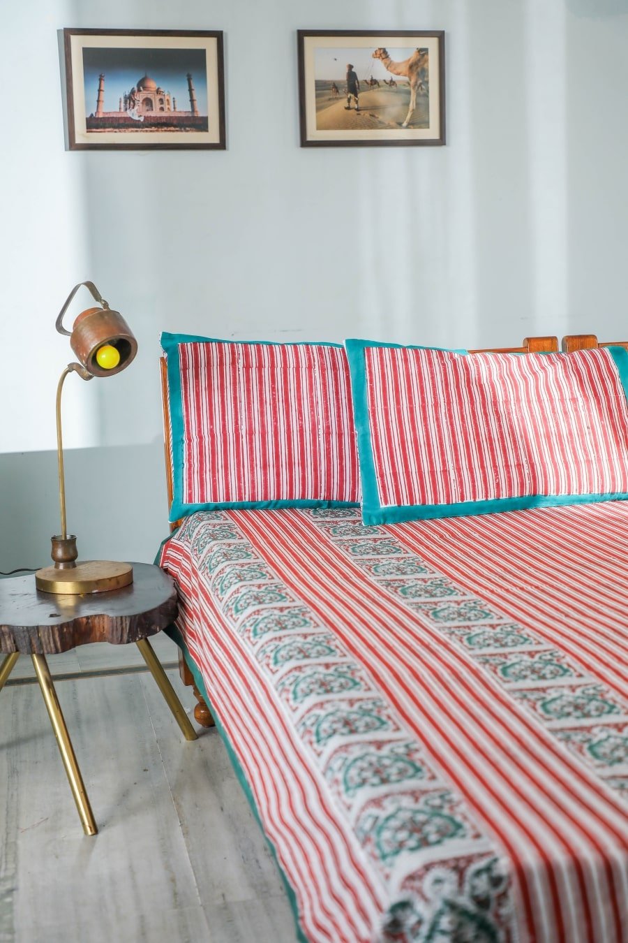 SootiSyahi 'Traditional Environs' Handblock Printed Cotton Bedsheet - SootiSyahi