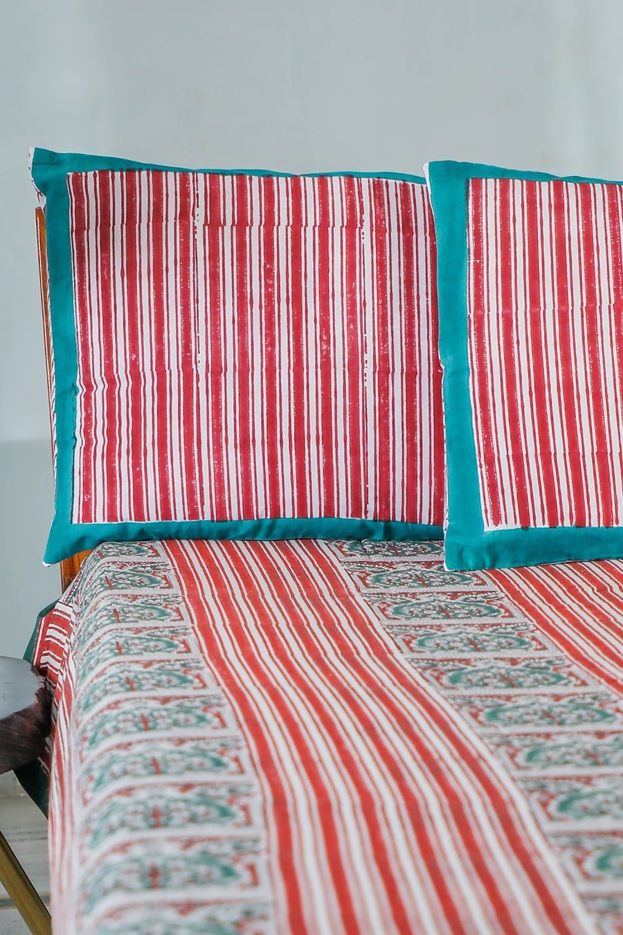 SootiSyahi 'Traditional Environs' Handblock Printed Cotton Bedsheet - SootiSyahi