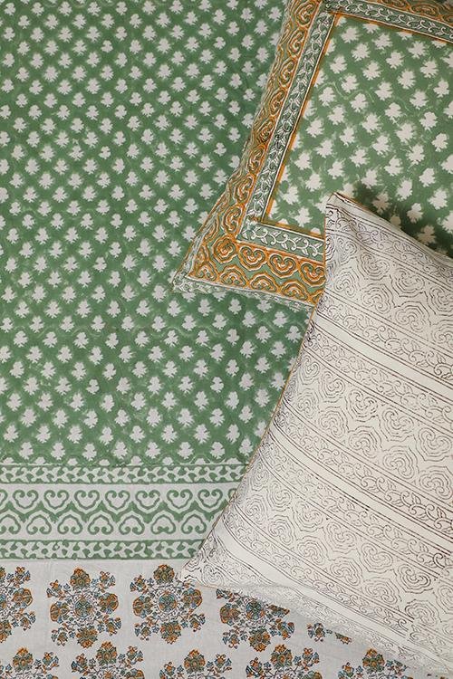 Sootisyahi 'Valley of Flowers' Handblock Printed Cotton Bedsheet - SootiSyahi