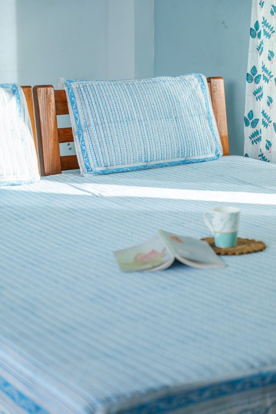 SootiSyahi 'Vertical Garden' Handblock Printed Cotton Bedsheet - SootiSyahi