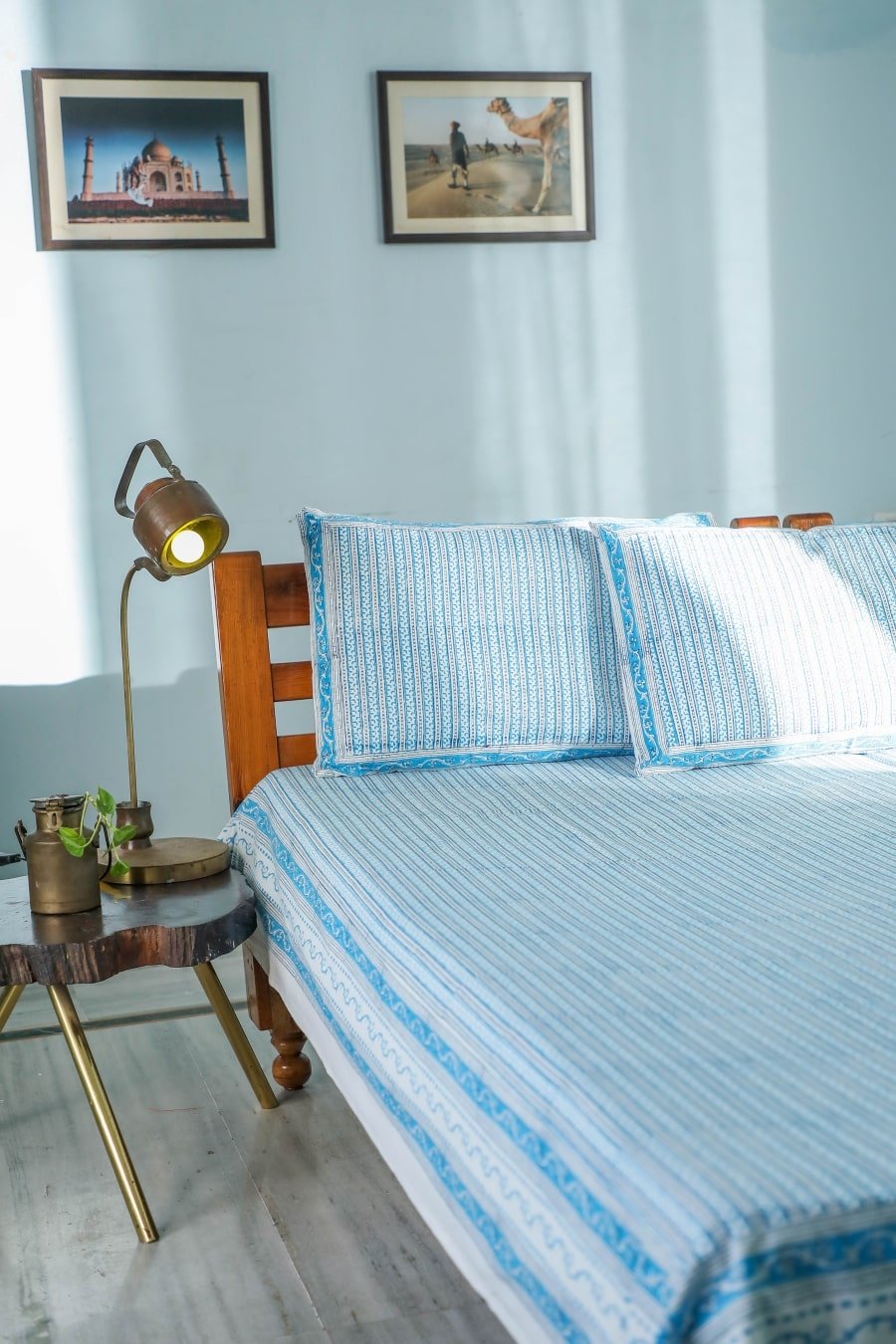 SootiSyahi 'Vertical Garden' Handblock Printed Cotton Bedsheet - SootiSyahi