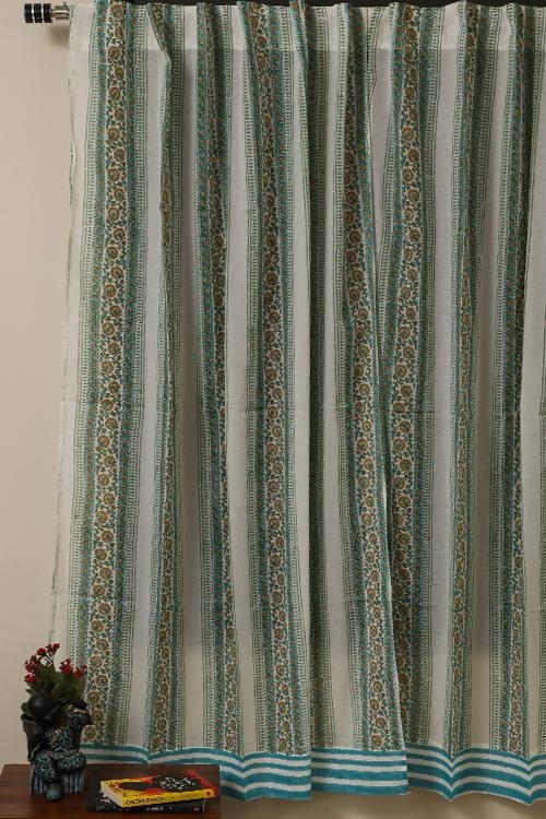 Sootisyahi 'Wall Creepers' Handblock Printed Voile Cotton Curtain - SootiSyahi