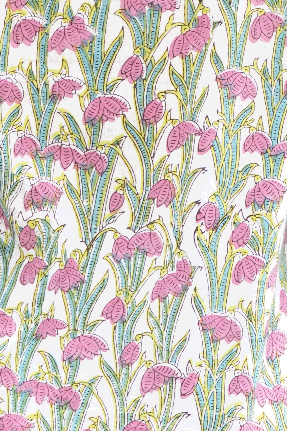 Spring Flamingo Block Printed Night suit - SootiSyahi