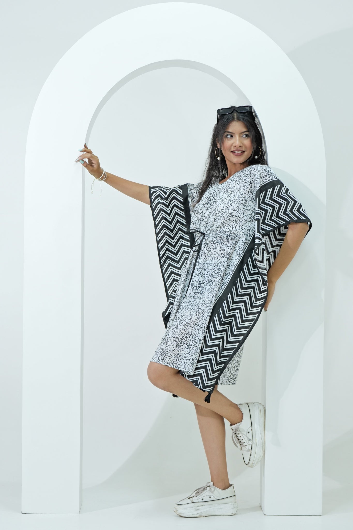 Sprinkles Hand Block Printed Kaftan - SootiSyahi