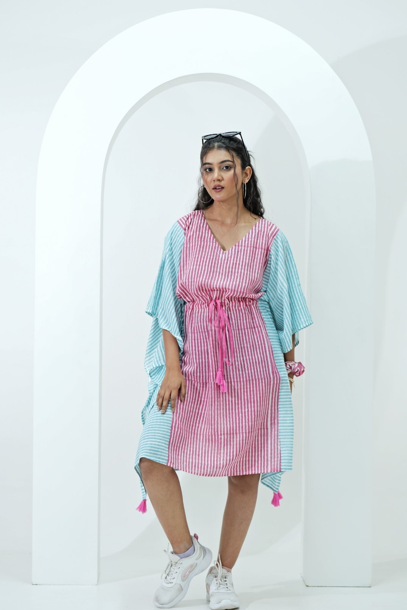 Sugarplum Hand Block Printed Kaftan - SootiSyahi