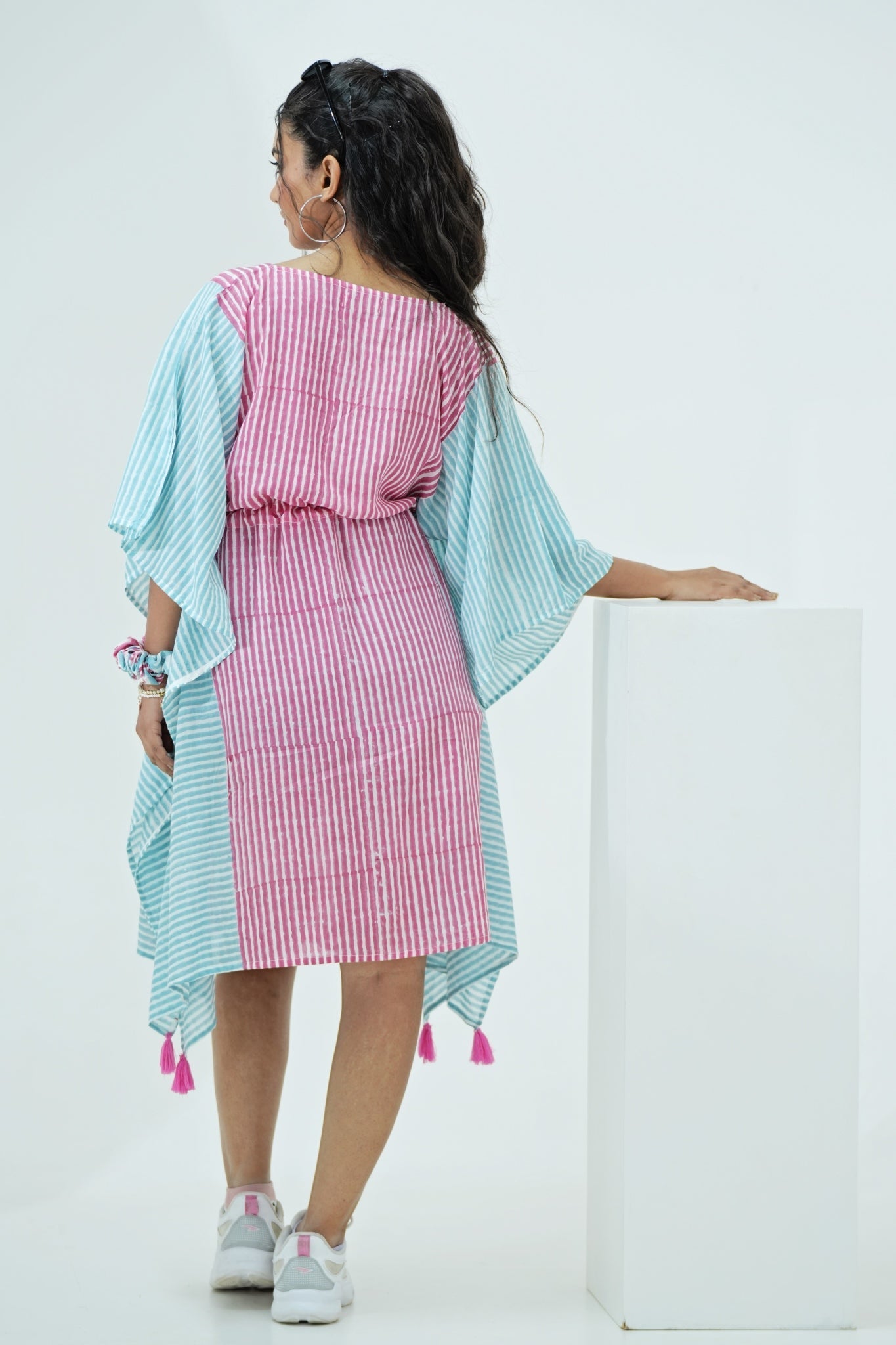 Sugarplum Hand Block Printed Kaftan - SootiSyahi
