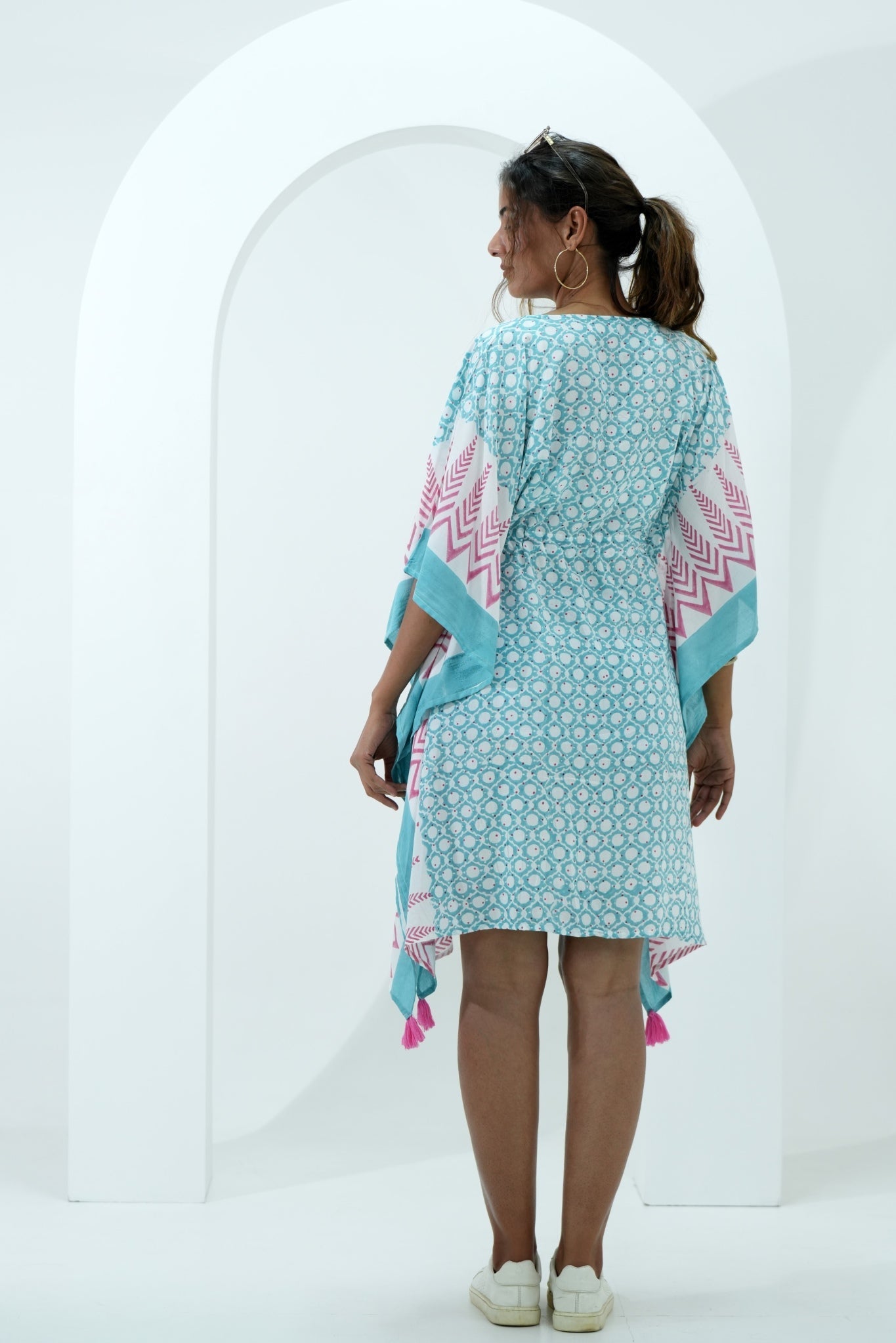 Sugary Chic Hand Block Printed Kaftan - SootiSyahi