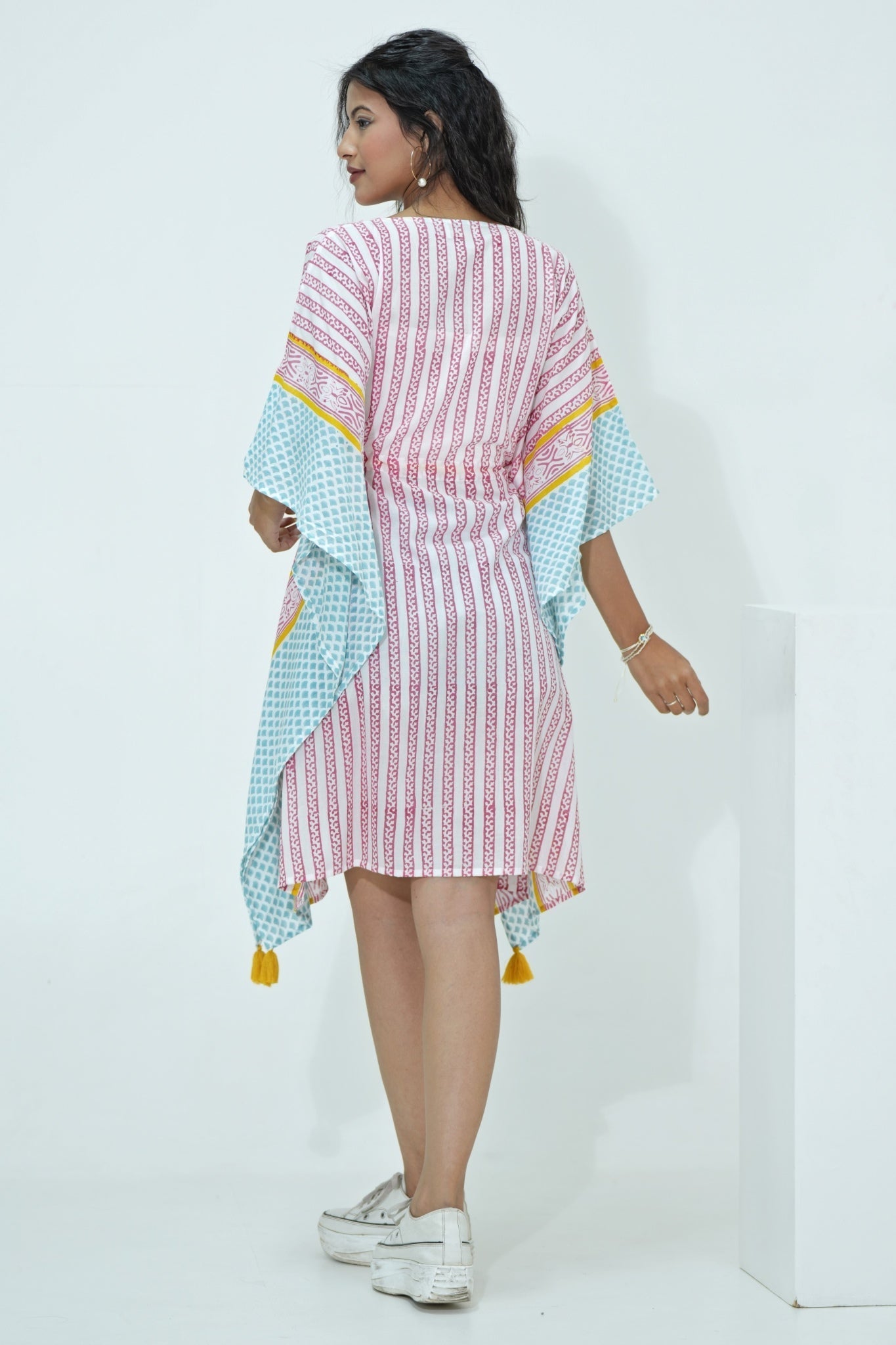 Sweet Bust Hand Block Printed Kaftan - SootiSyahi