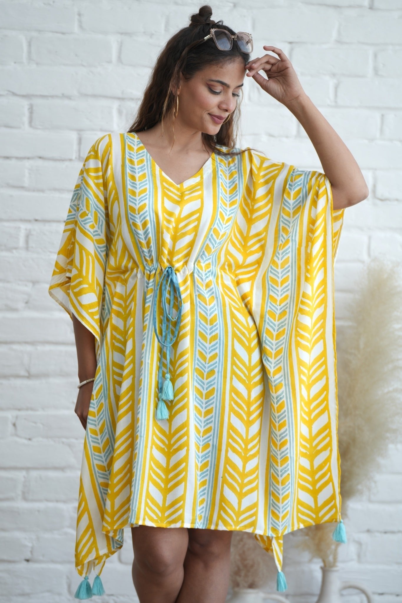 Sweet Swrills Hand Block Printed Kaftan - SootiSyahi