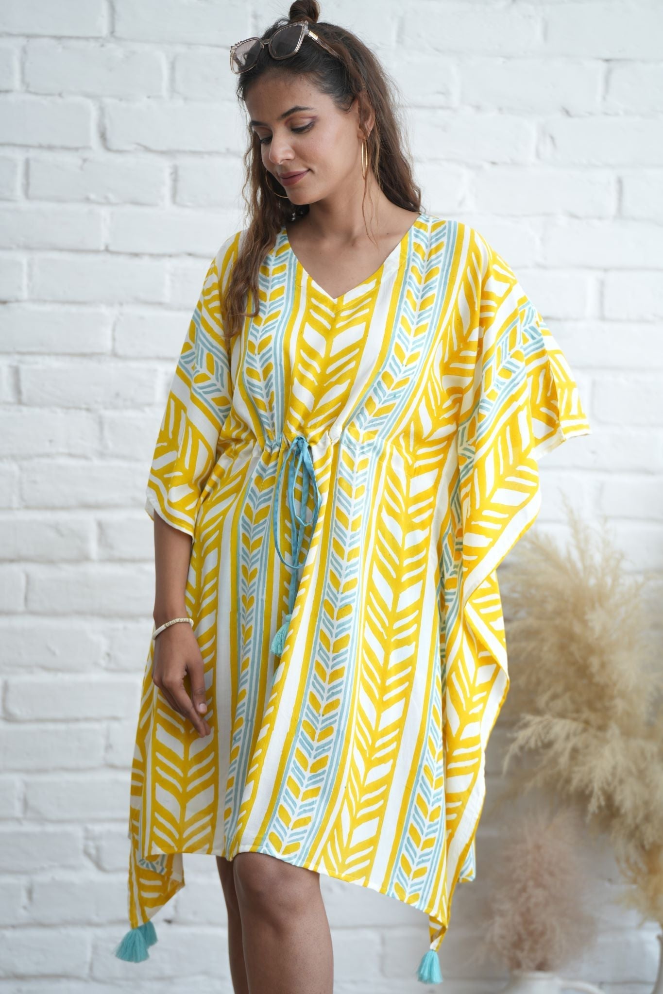 Sweet Swrills Hand Block Printed Kaftan - SootiSyahi