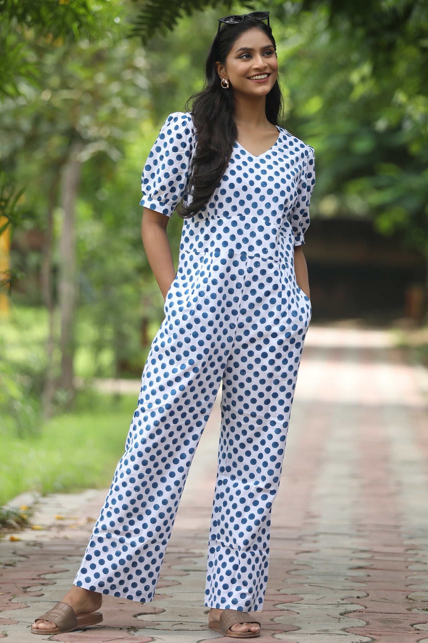 Blueberries Hand block Printed  jumpsuit