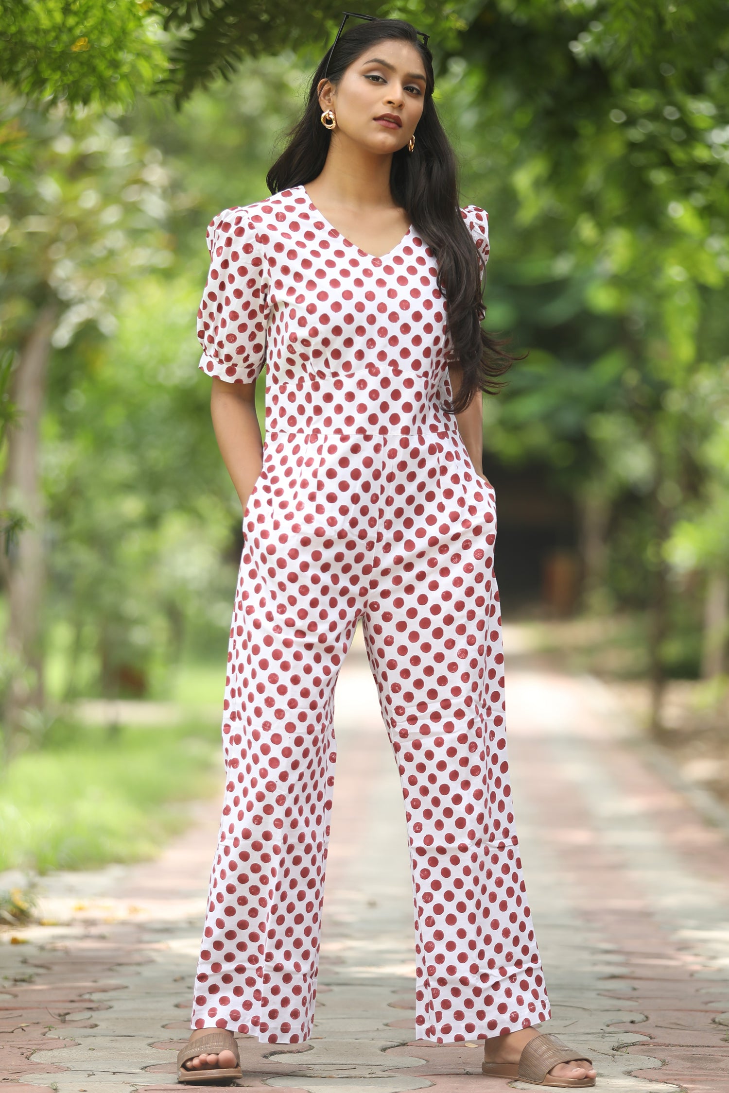 Cranberries Hand Block Printed Jumpsuit