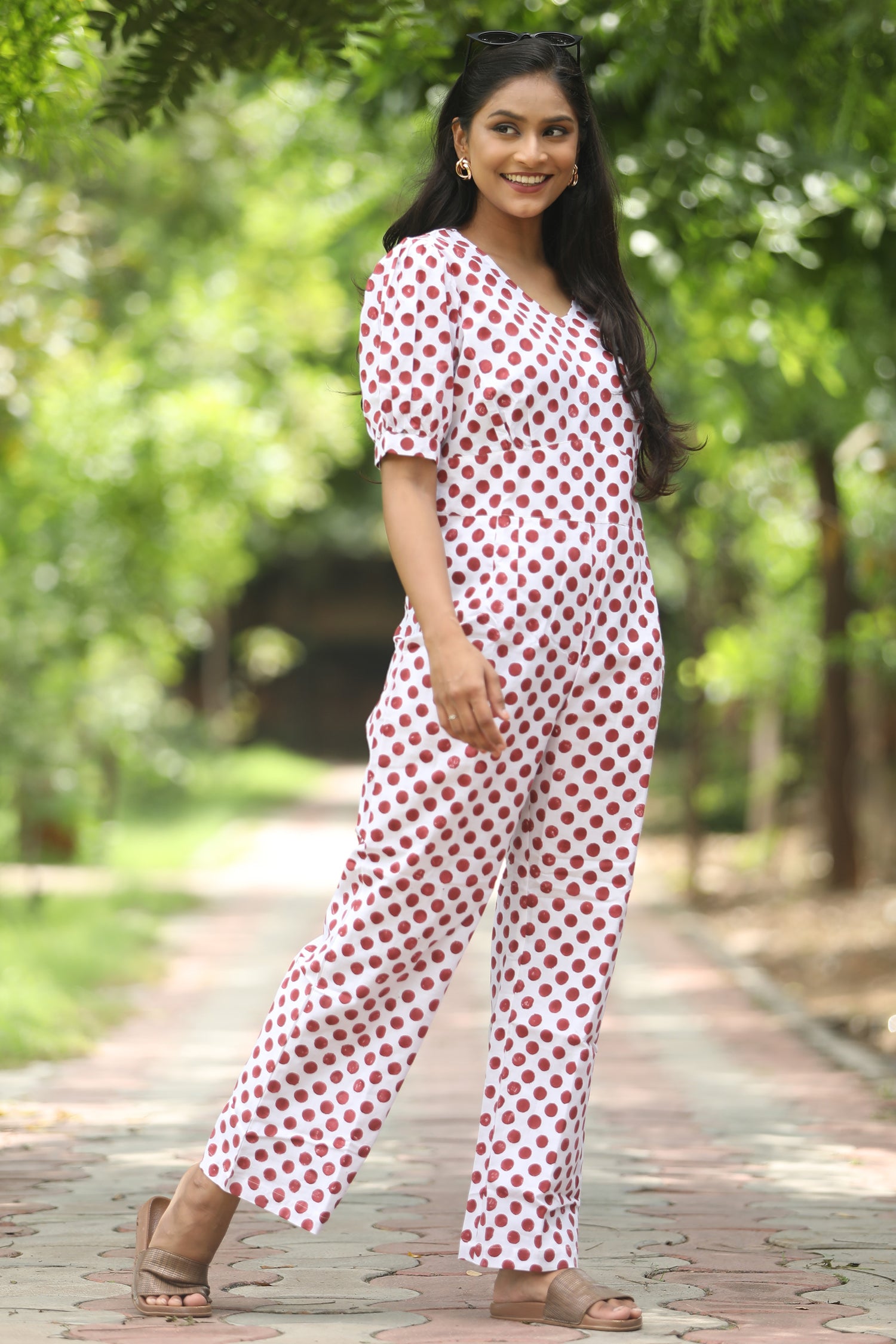 Cranberries Hand Block Printed Jumpsuit