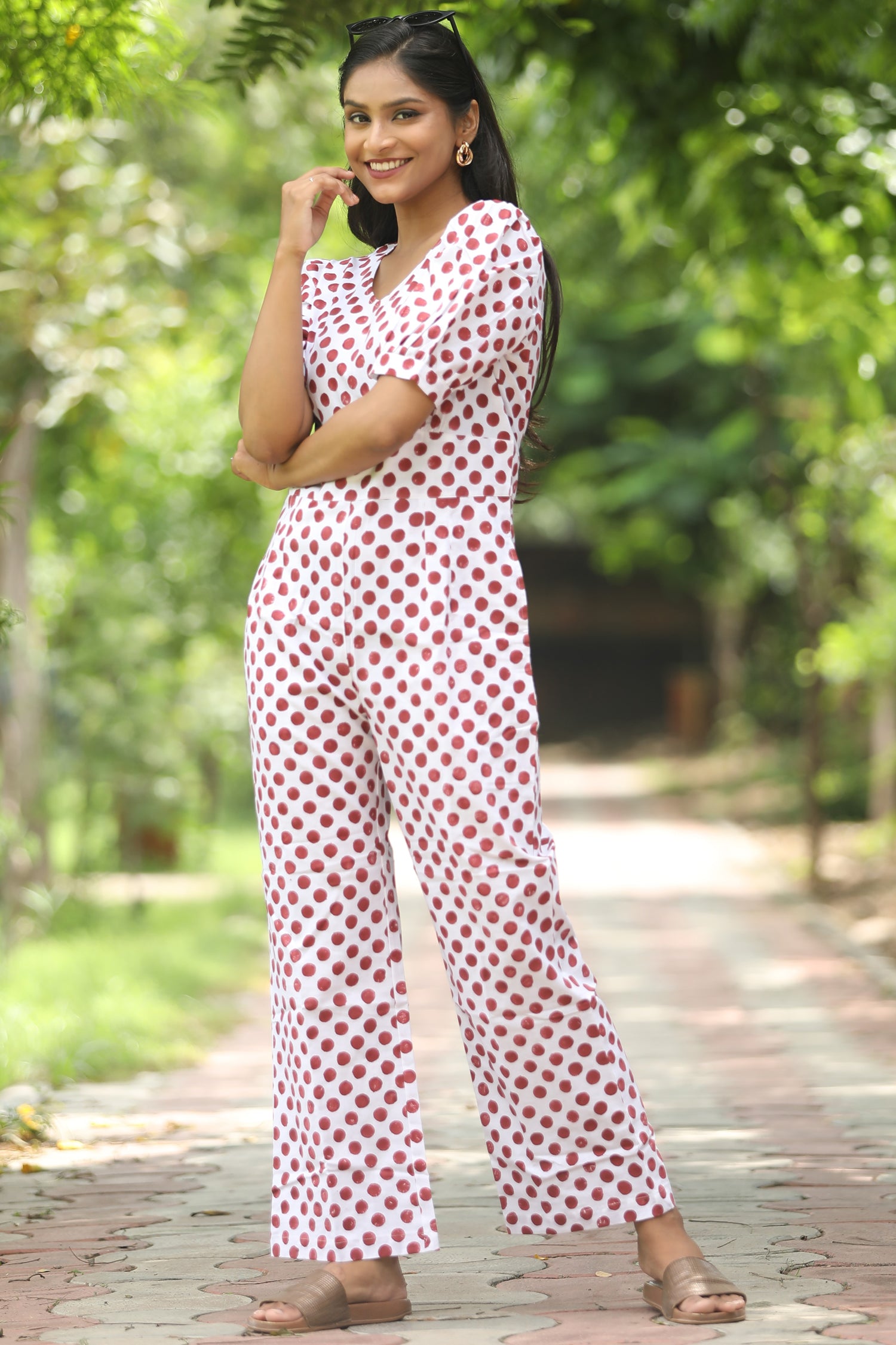 Cranberries Hand Block Printed Jumpsuit