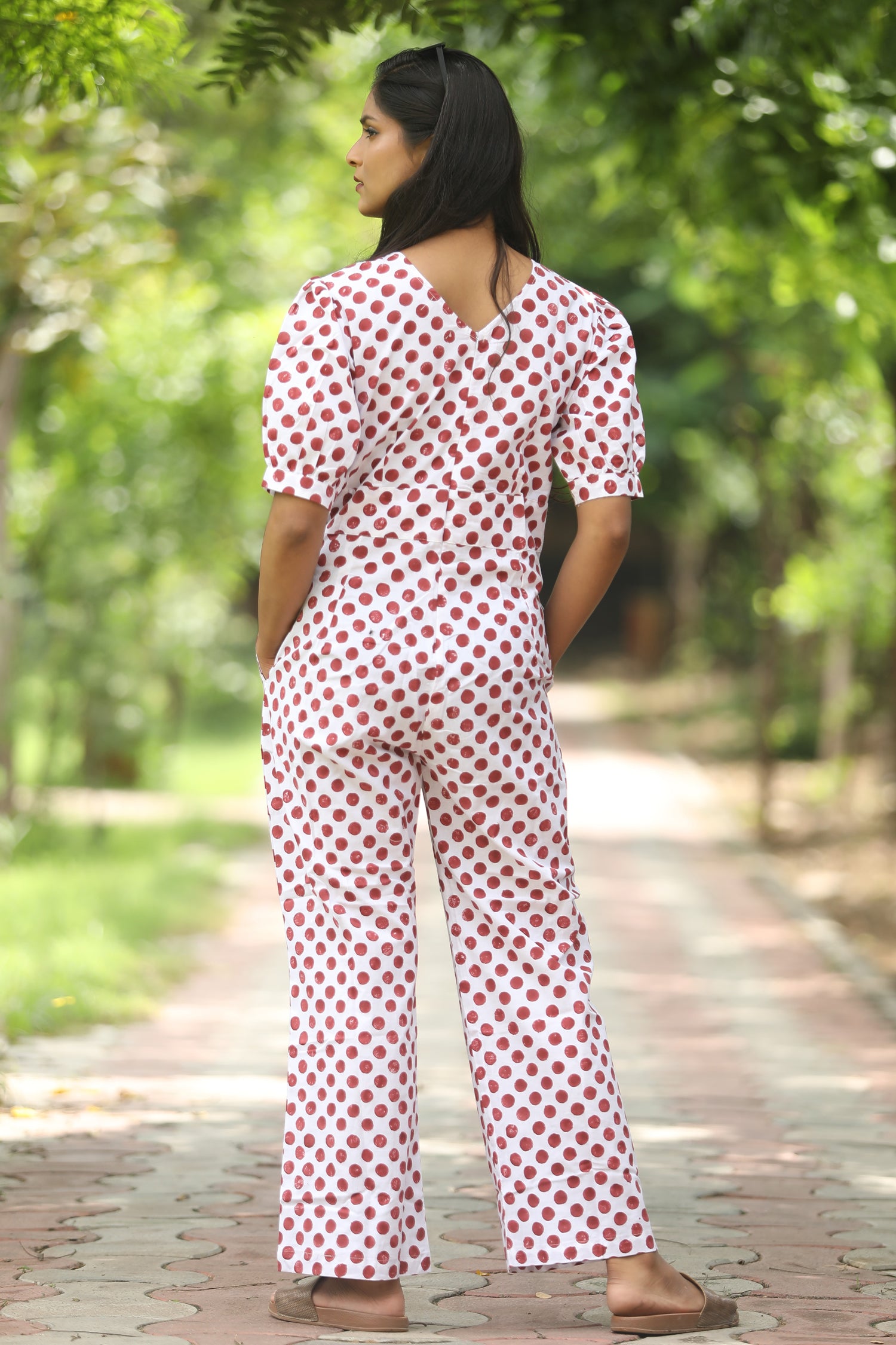 Cranberries Hand Block Printed Jumpsuit