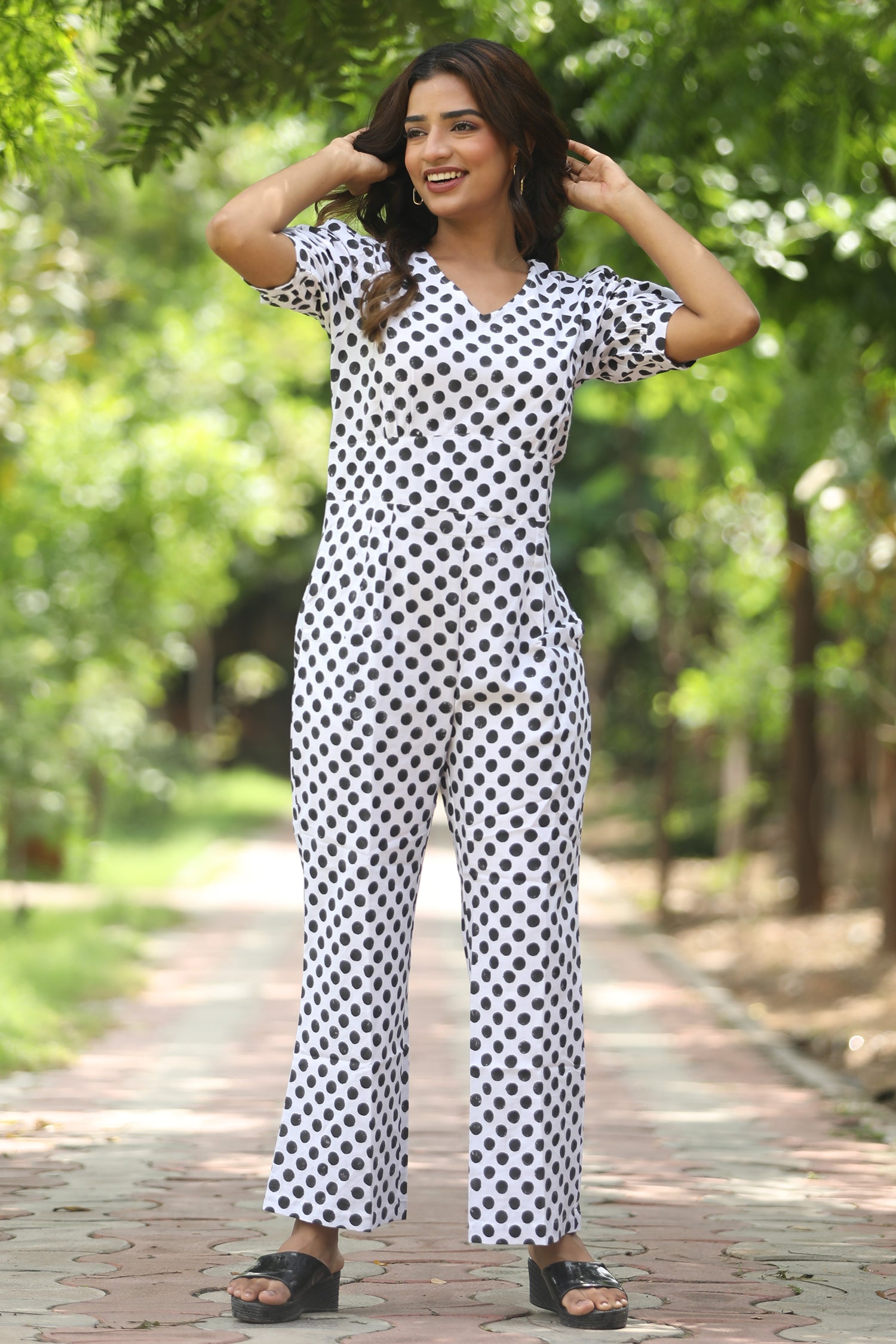 Blackberries Hand Block Printed Jumpsuit