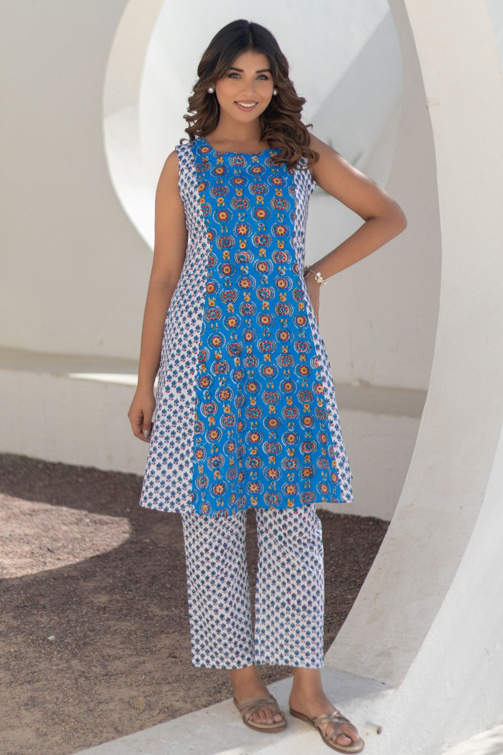 Azure Medallions-hand-block-printed-co-ord-set