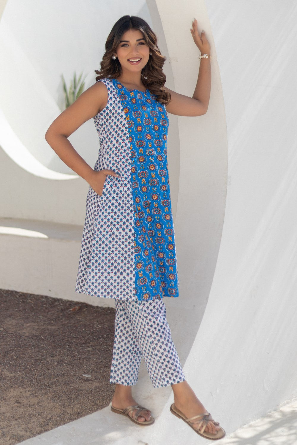 Azure Medallions-hand-block-printed-co-ord-set
