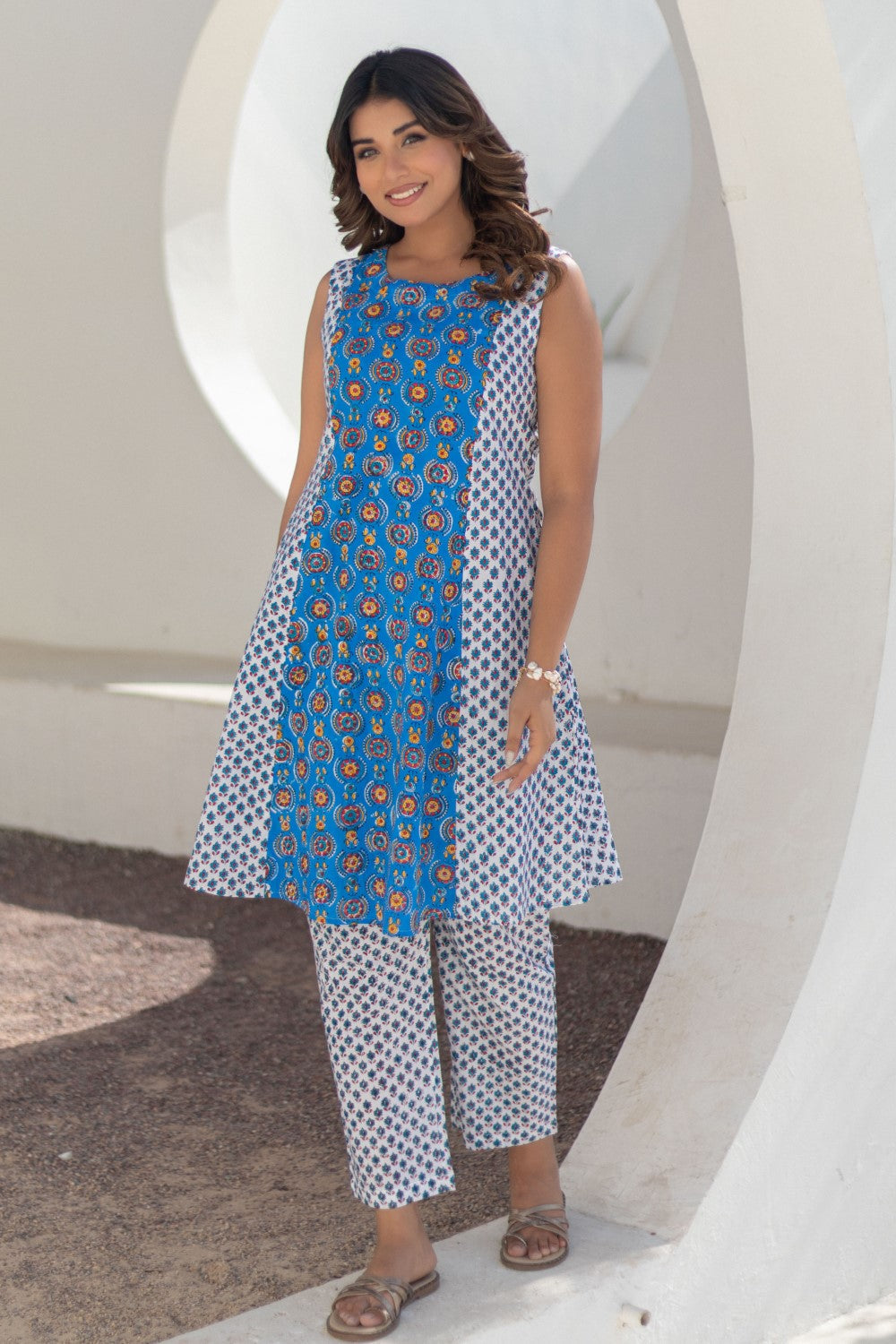 Azure Medallions-hand-block-printed-co-ord-set