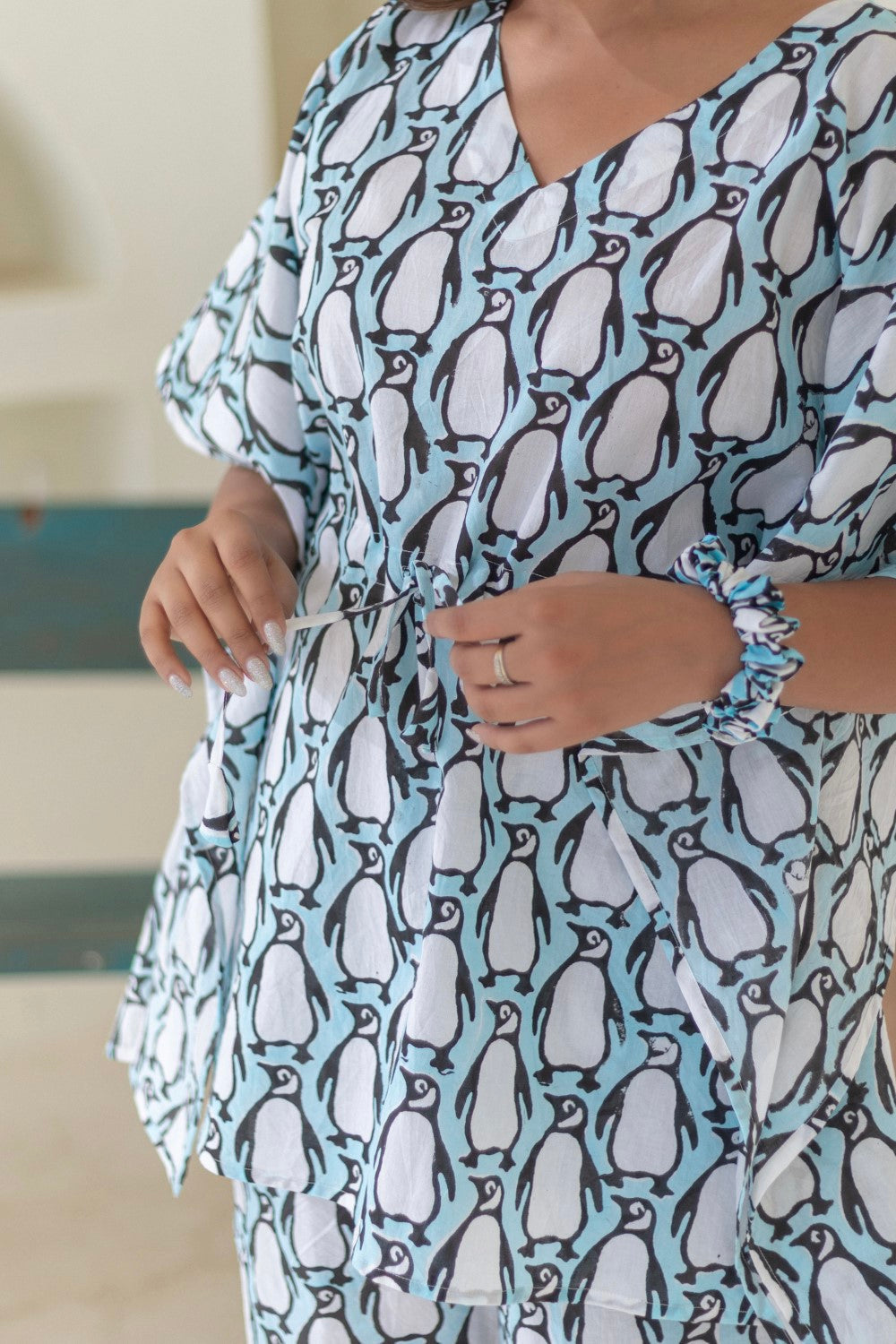 Sootisyahi 'Penguin Parade' Cotton Kaftan Set