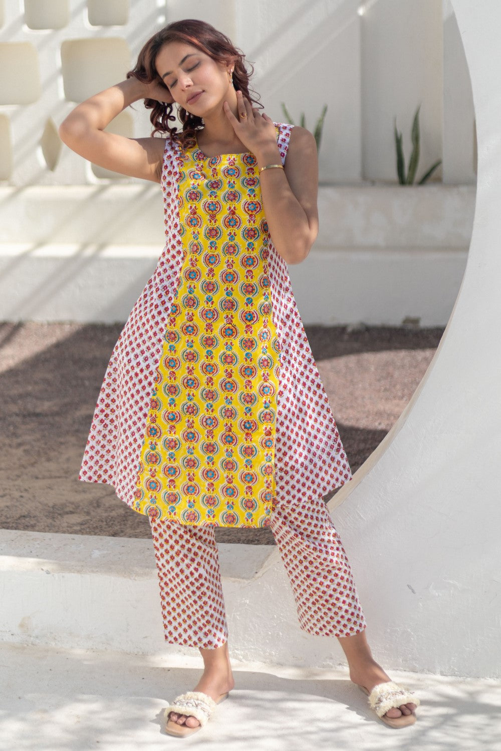 Sunshine Motifs-hand-block-printed-co-ord-set