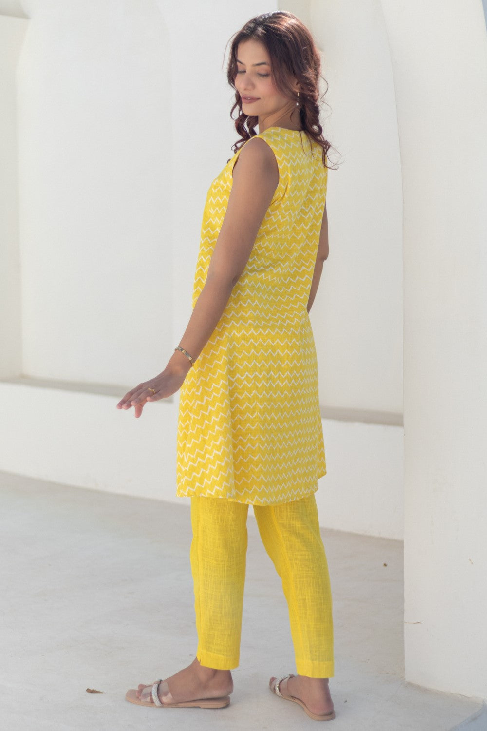 “Dragonfly Sunshine” Handblock Printed Cotton Co-Ord Set