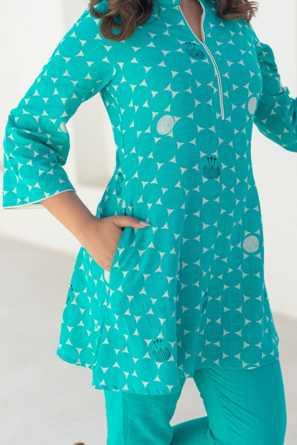 Starry Night' Hand Block Printed Cotton Dress