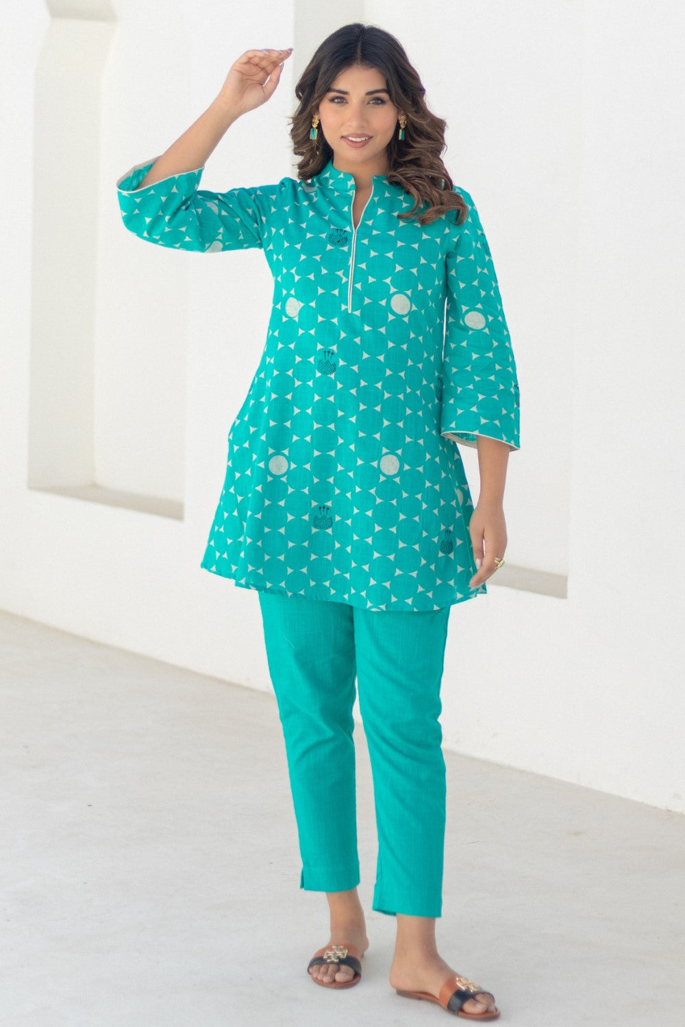 Starry Night' Hand Block Printed Cotton Dress