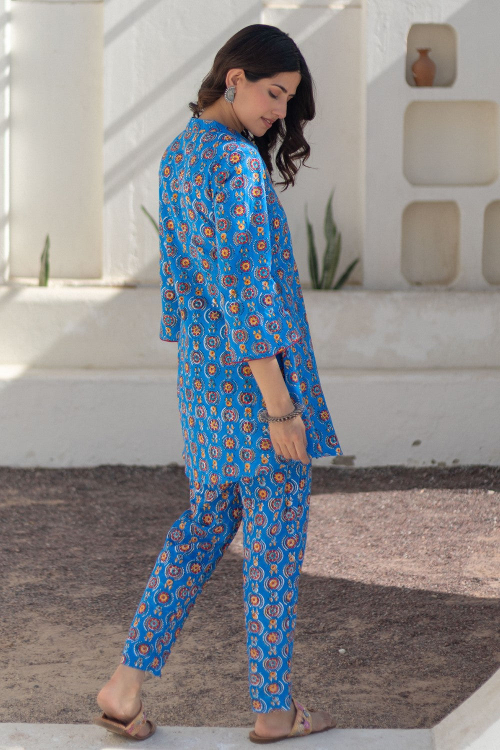 sootisyahi-Azure Medallions-hand-block-printed-co-ord-set