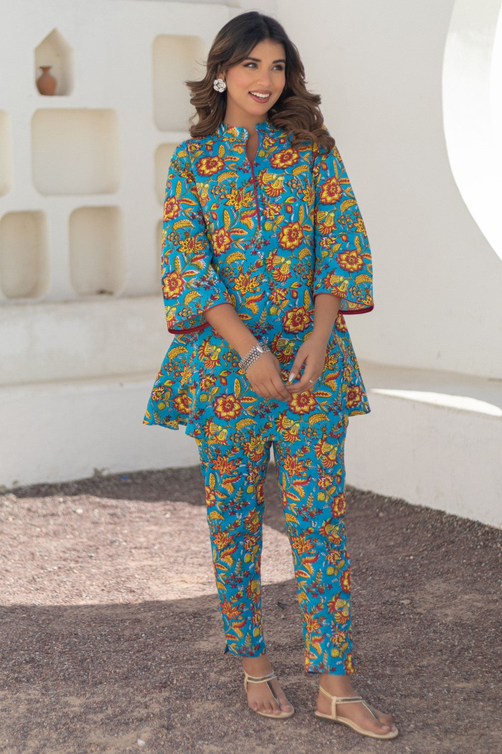 sootisyahi-Floral Rhapsody-hand-block-printed-co-ord-set