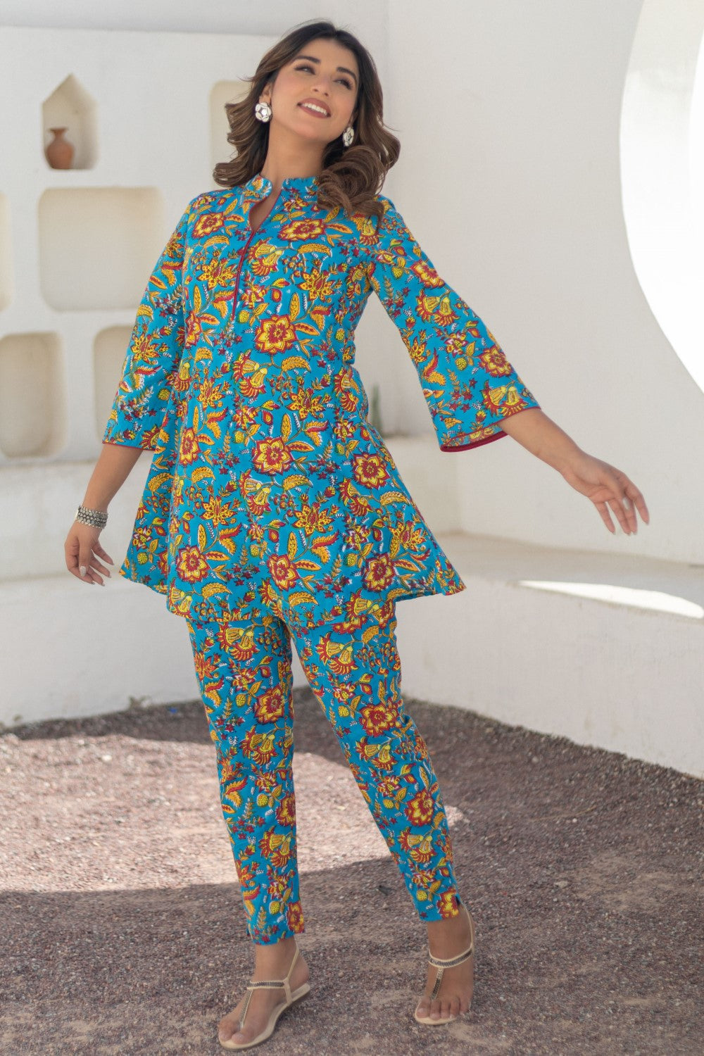 sootisyahi-Floral Rhapsody-hand-block-printed-co-ord-set