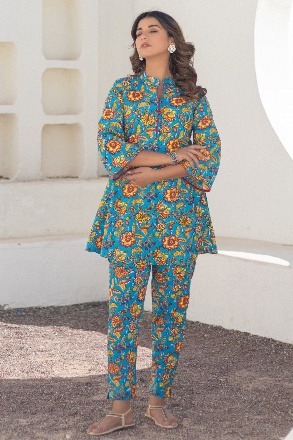 sootisyahi-Floral Rhapsody-hand-block-printed-co-ord-set