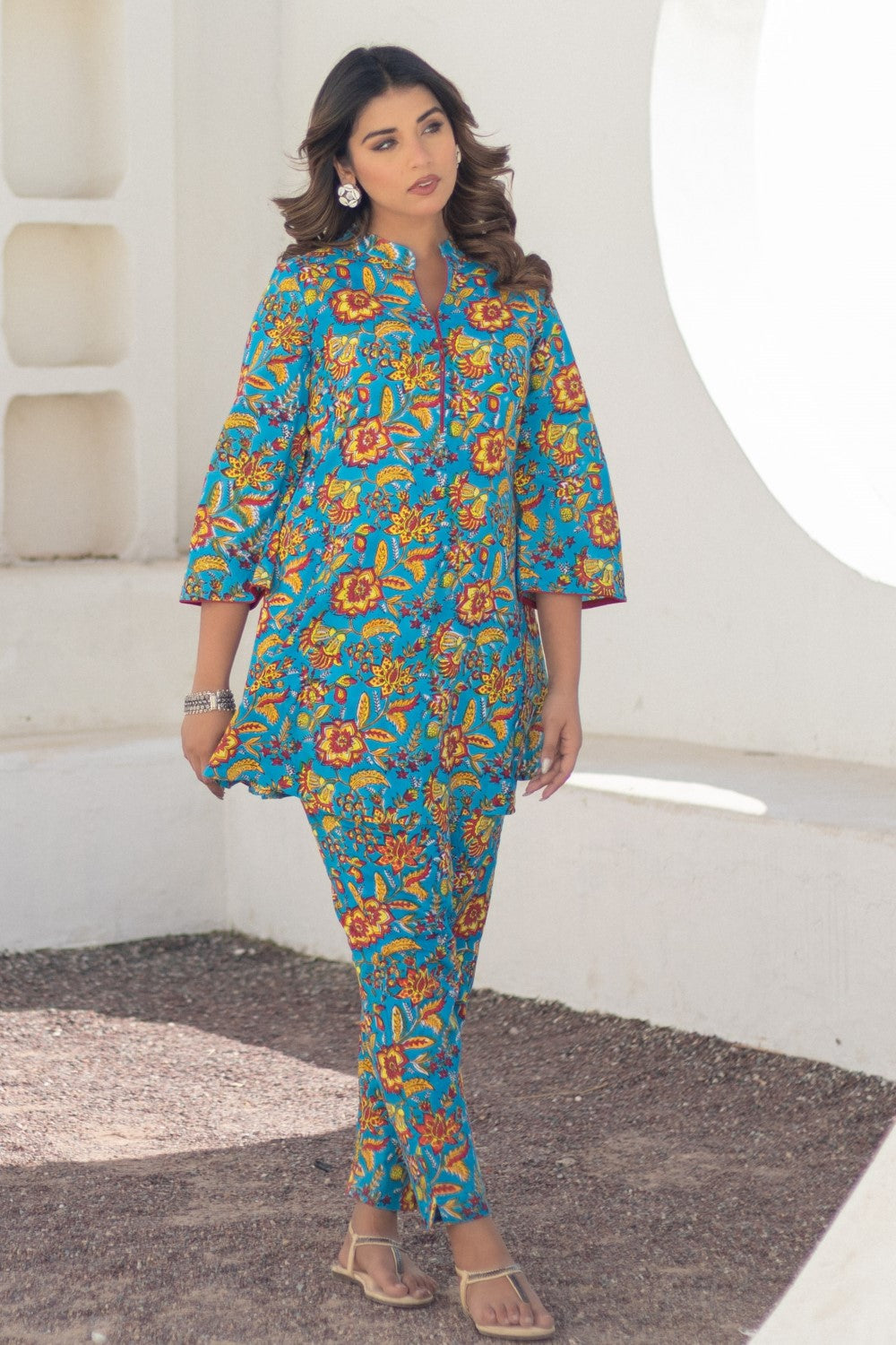 sootisyahi-Floral Rhapsody-hand-block-printed-co-ord-set